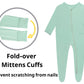 Guisby Baby Footed Pajamas With Mittens, Rayon Made From Bamboo Long Sleeve With 2 Way Zipper Sleepers 3-Pack 0-3 Months