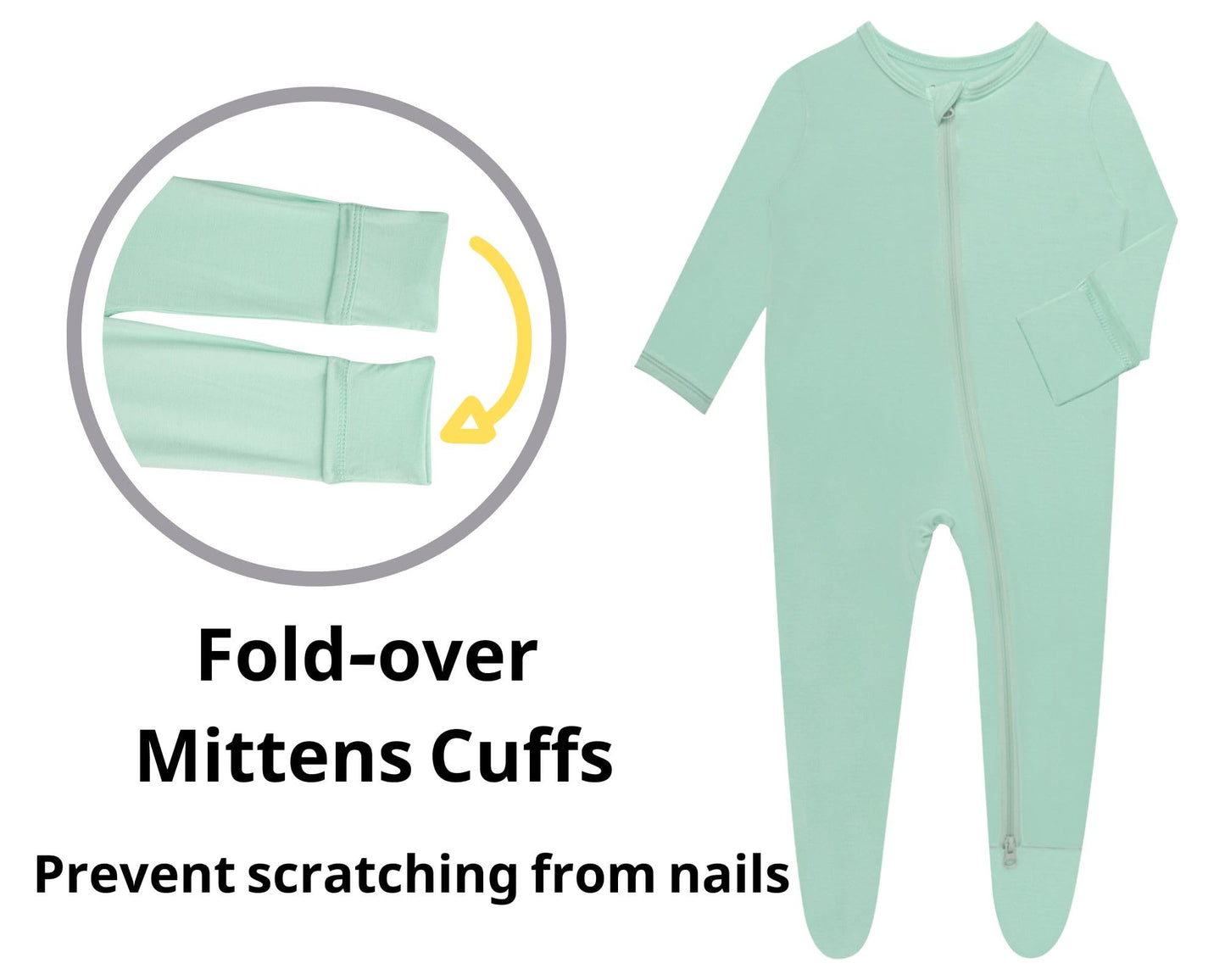 Guisby Baby Footies Pajamas, Rayon Made From Bamboo Long Sleeve With Double Zippers Sleeper 3-Pack 12-18 Months