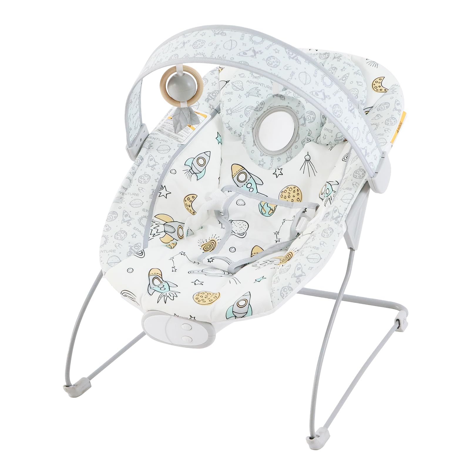 Otrolepota Baby Bouncer, Infants Bouncy Seat with Music and Vibrations,Portable Baby Rocker for Newborns Indoor Outdoor Use 0-6 