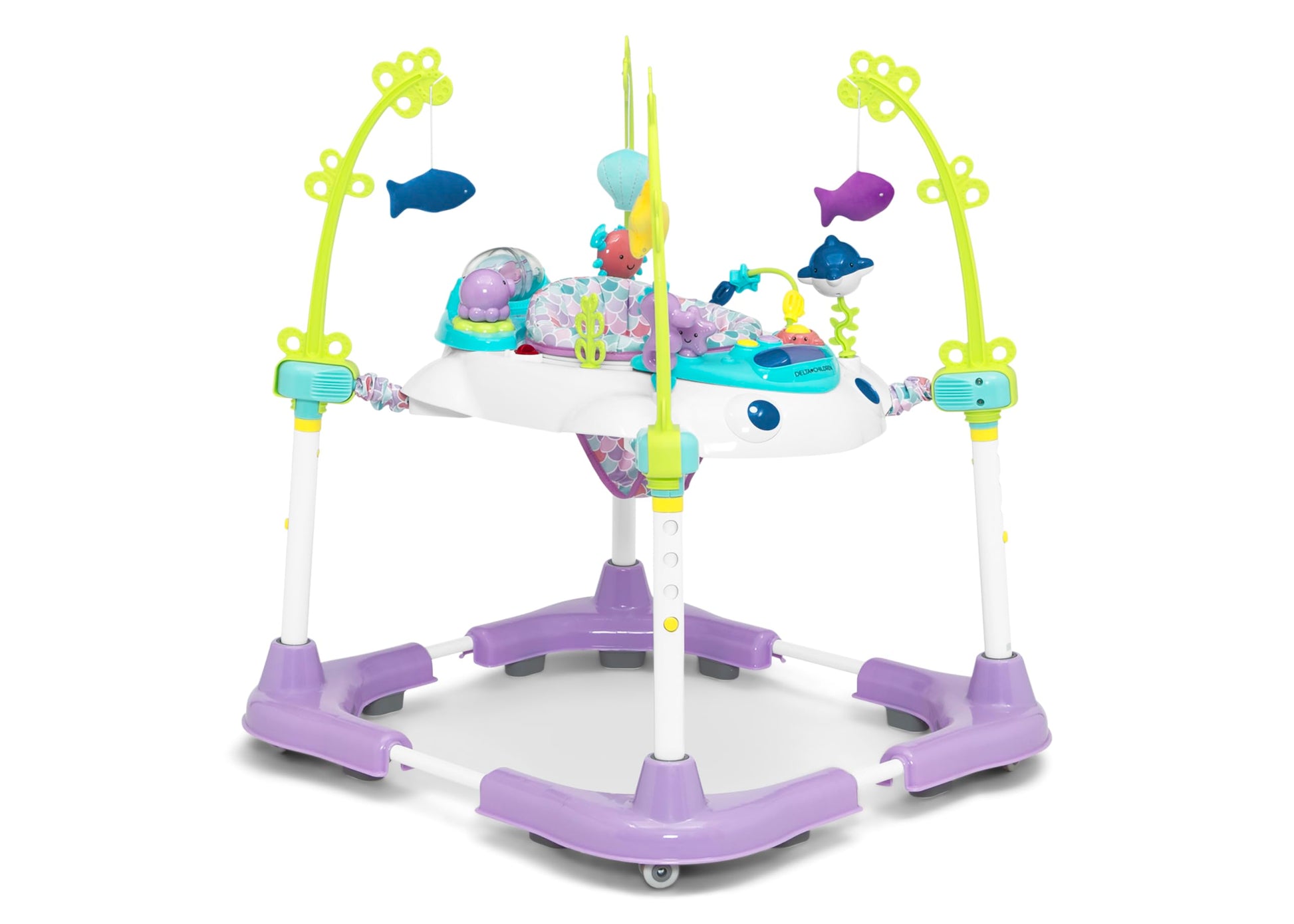 Delta Children Deluxe Bounceroo Learn2Walk Balancer Baby Walker, Purple Ocean Adventure