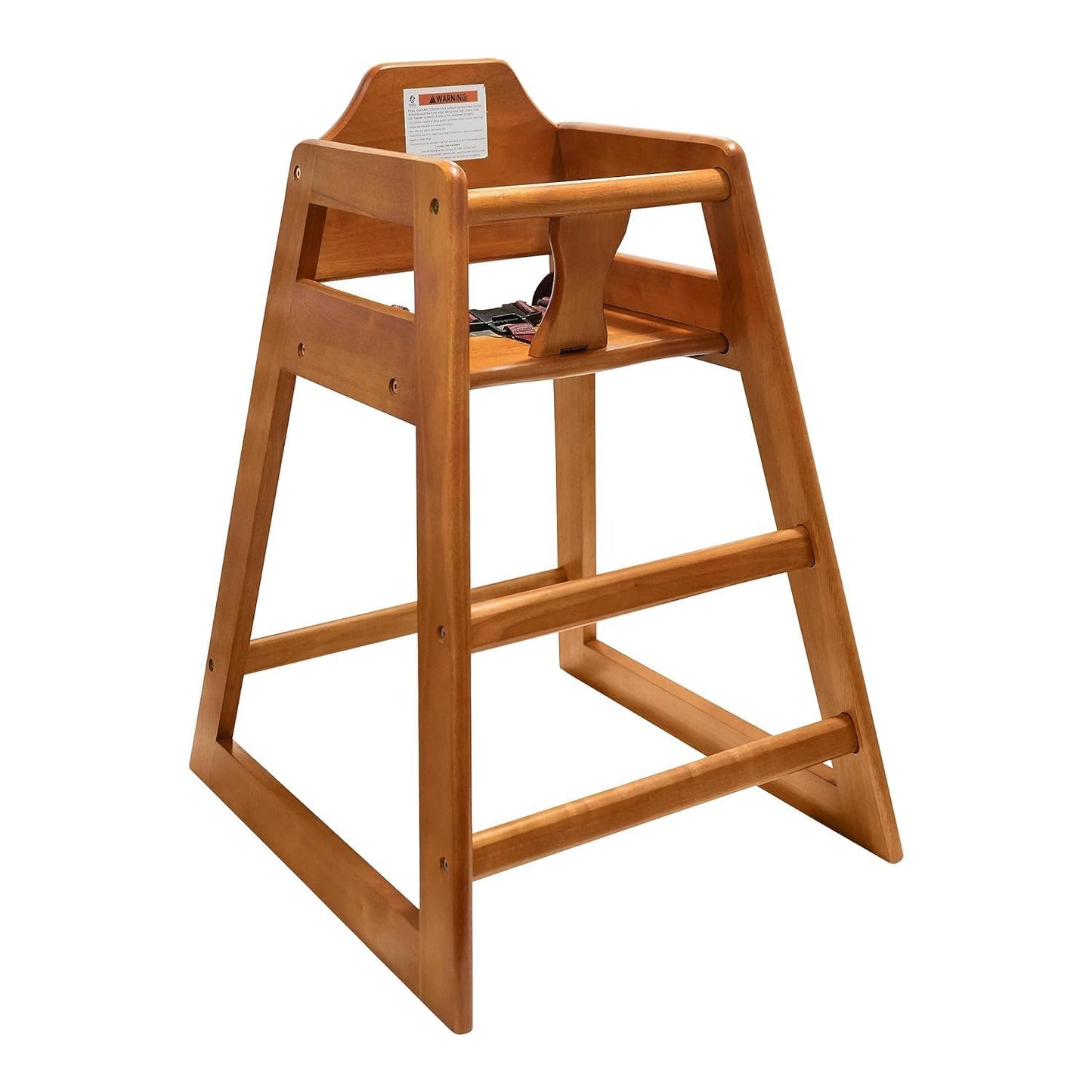 Standard Height Wooden High Chairs for Babies and Toddlers, Commercial Restaurant High Chair, Easy to Assemble, Walnut Finish