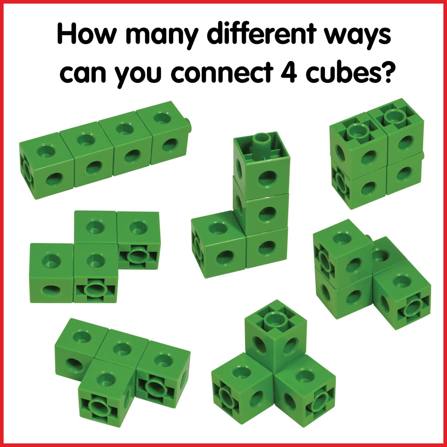 edxeducation Linking Cubes - Set of 100 - Connecting and Counting Snap Blocks for Construction and Early Math - For Preschool an