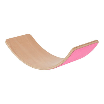 ECR4Kids Balance Board with Felt Base, Montessori Toy, Bright Pink