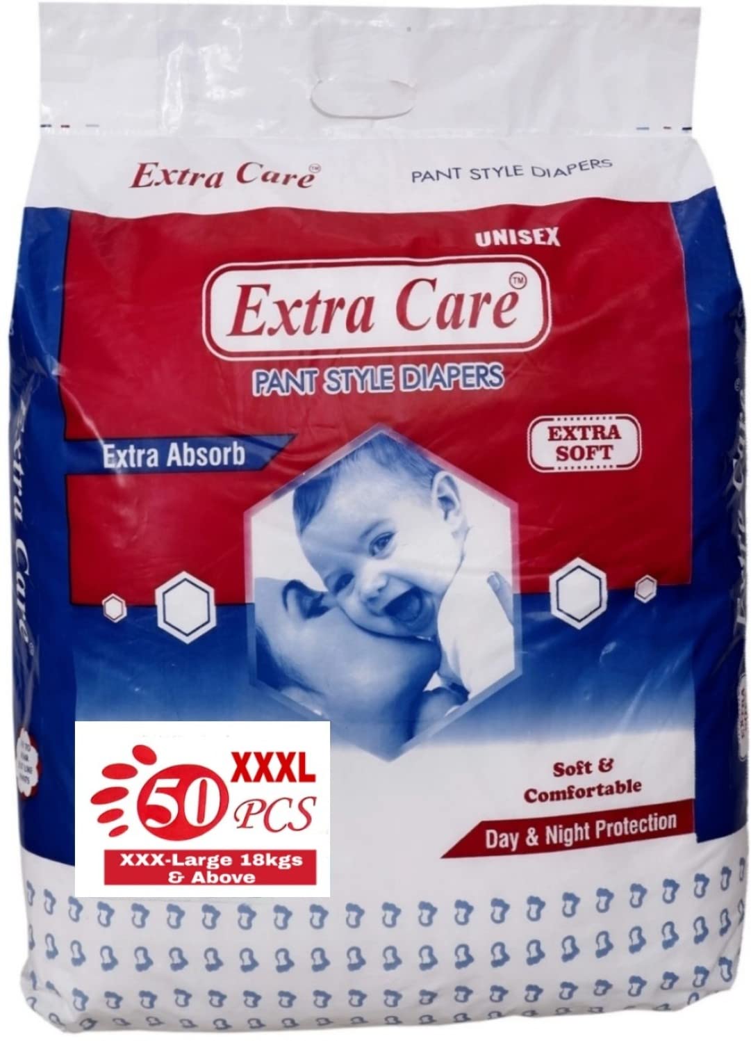 Extra Care Extra Absorb S Pant Style Diapers , Infant, 50Pcs (Xxxl)