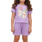 Ninos Dreams Girls Cotton Abstract Printed Coord Set Top with Shorts/Loungewear/Night Suit/Daywear (68 Years, Mauve)