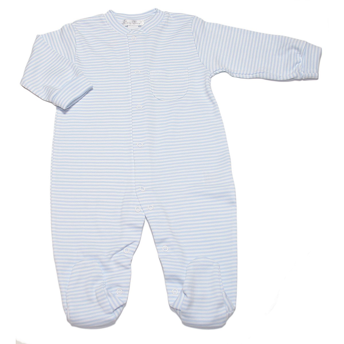 Kissy Kissy - Simple Stripes Footie - Blue-6-9Mos