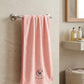 Babyholic Moon Rabbit Baby Towel, Cotton Terry, Soft Embroidered Design, PostBath Wrap for Infants (Pink, Large)