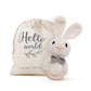Youuys Wooden Baby Rattle Toys, Easter Bunny Rattle for Baby Crochet Bunny Rattle Toy Natural Wood, Shaker Rattle for Hand Grips