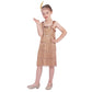 Sincere Party Roaring The 20S Gold Flapper Costume Dress With Pearl Necklace,Feather Headband For Girls,Gangster Flapper Dress F