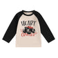 Canis Toddler Baby Boys Girls Valentines Day Shirt Monster Truck Loved Heart Graphic Tee Raglan Long Sleeve Top (Black Heart Cru