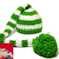 Kafeimali Baby Christmas Elf Long Tail Crochet Beanie Knit Hat Stocking Caps (Green)