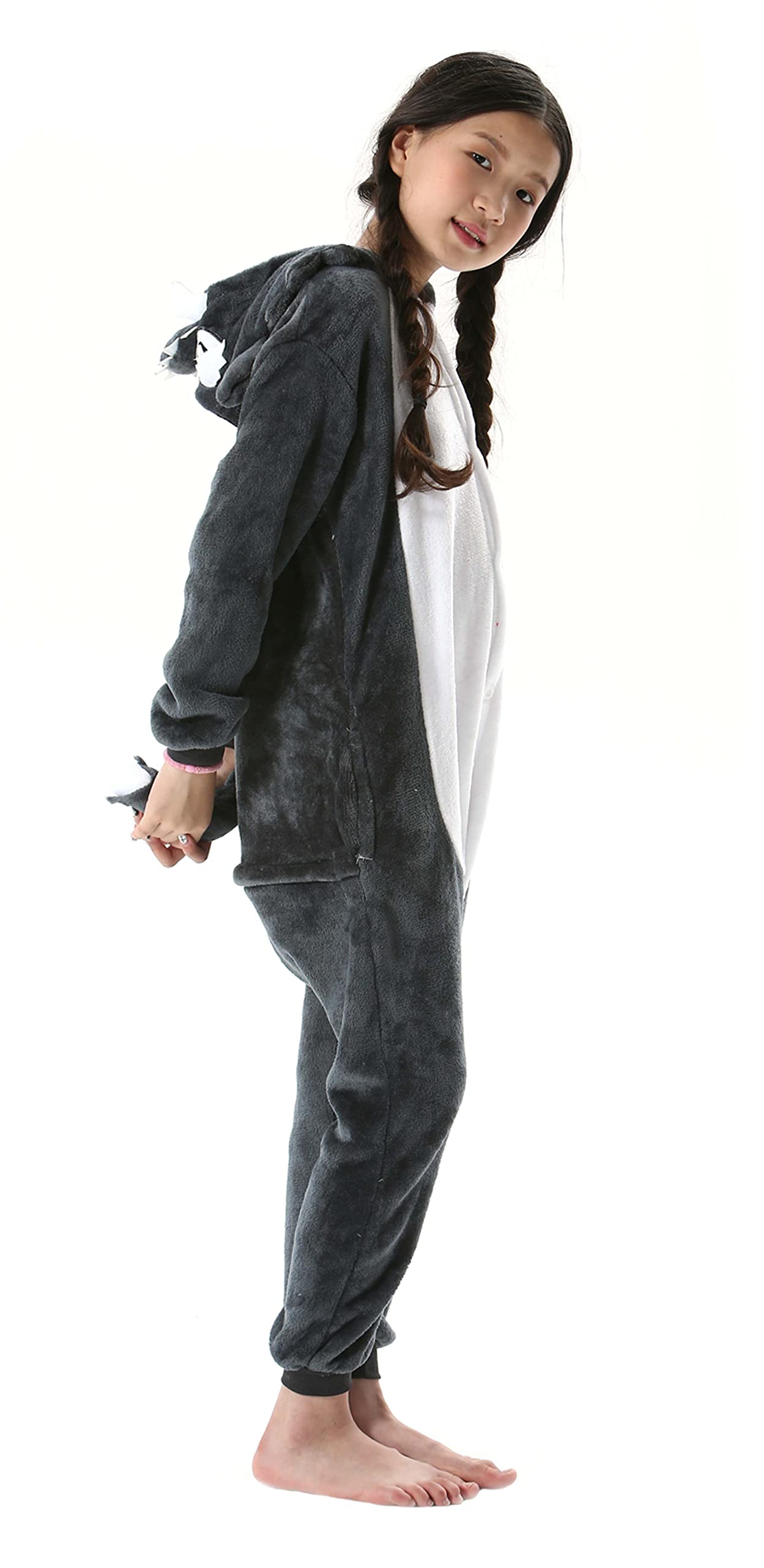 Atoz Onesie For Kids, Animal Pajamas Halloween Cosplay Costume For Girls Boys, Wolf 4-5T