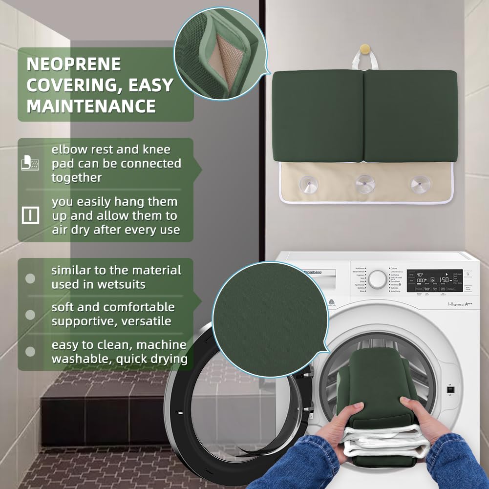 Bath Kneeler And Elbow Rest Set Baby Bath Kneeling Pad, Thick Anti-Slip Bathing Kneeling Mat Cushion Quick Drying Bathtub Knee S