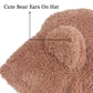 Baby Girls Boys Winter Warm Scarf Hat Kids Thick Earflap Hood Cap With Ear 6M-7T (Khaki,S)