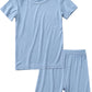 Jimonda Baby Boys Girls Pajama Sets Toddler Sleepwear Cool Jammies 2pcs Viscose from Bamboo PJs Short Sleeved 18M-8Y(Blue-6-7Y)