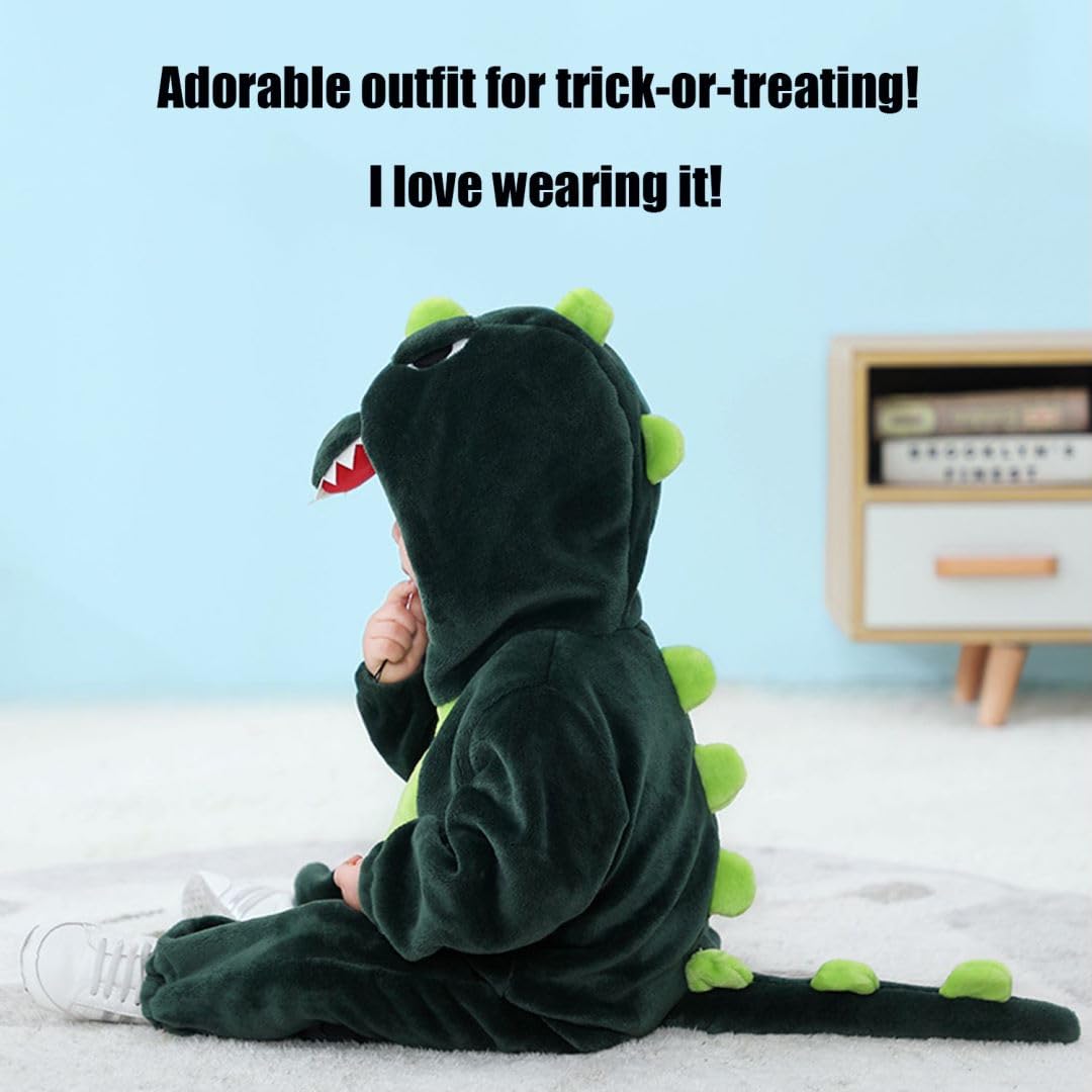 Abtshu Baby Green Dinosaur Costume Toddler Halloween Dress Up Outfit 3-4 Years
