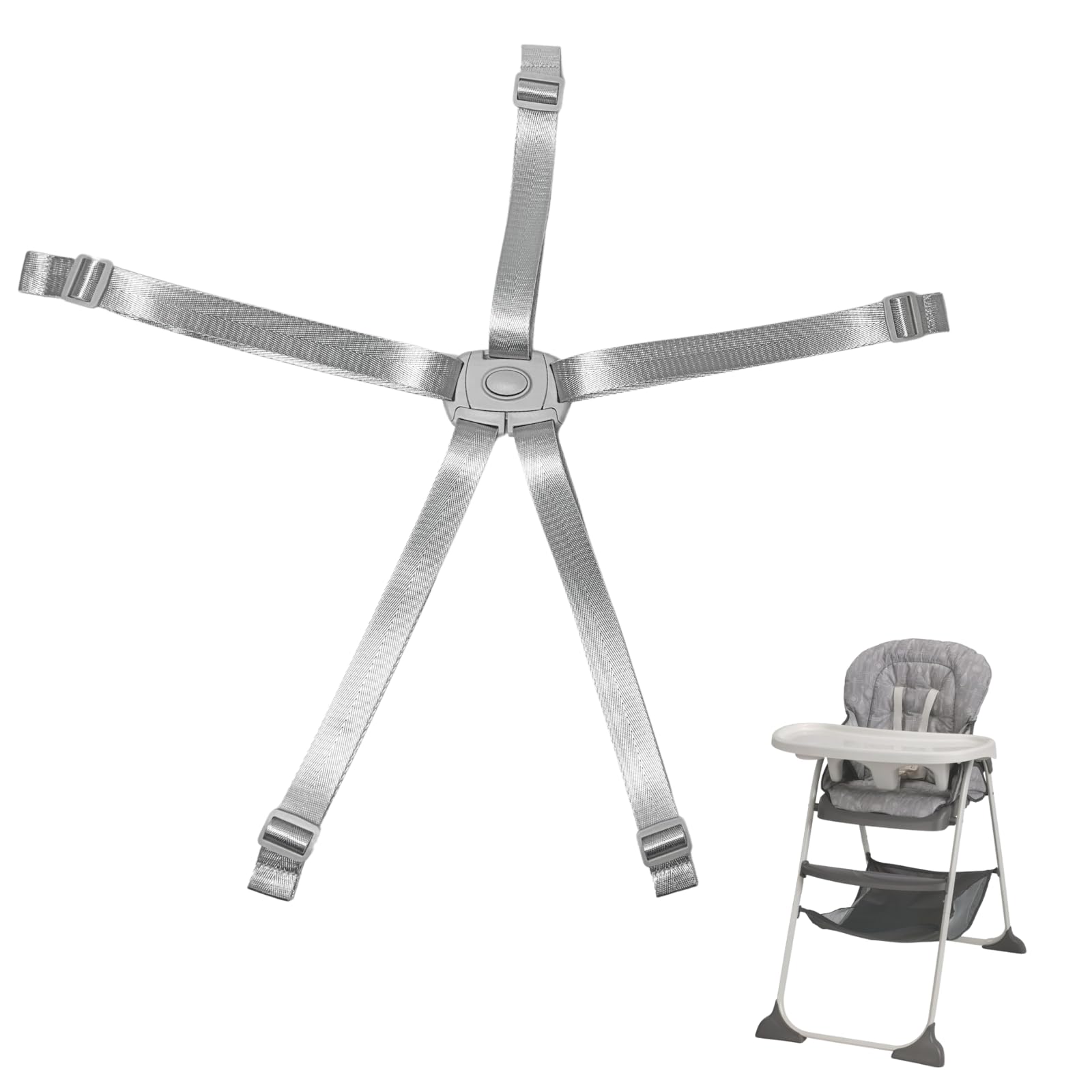 High Chair Straps Replacement Compatible With Graco, Universal 5 Point High Chair Harness Straps Adjustable Sturdy Safety Strap