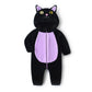 Muineobuka Newborn Baby Boy Girl Animal Costume Infant Cat Cosplay Hooded Bodysuit Toddler Fuzzy Warm Halloween Outfits (Purple,