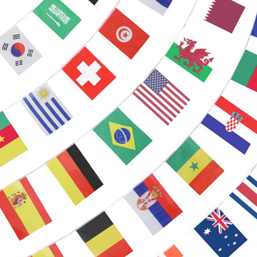 Anley 32 Countries String Flag, International Bunting Pennant Banner, Decoration For Grand Opening, Sports Bar, Party Events - 3