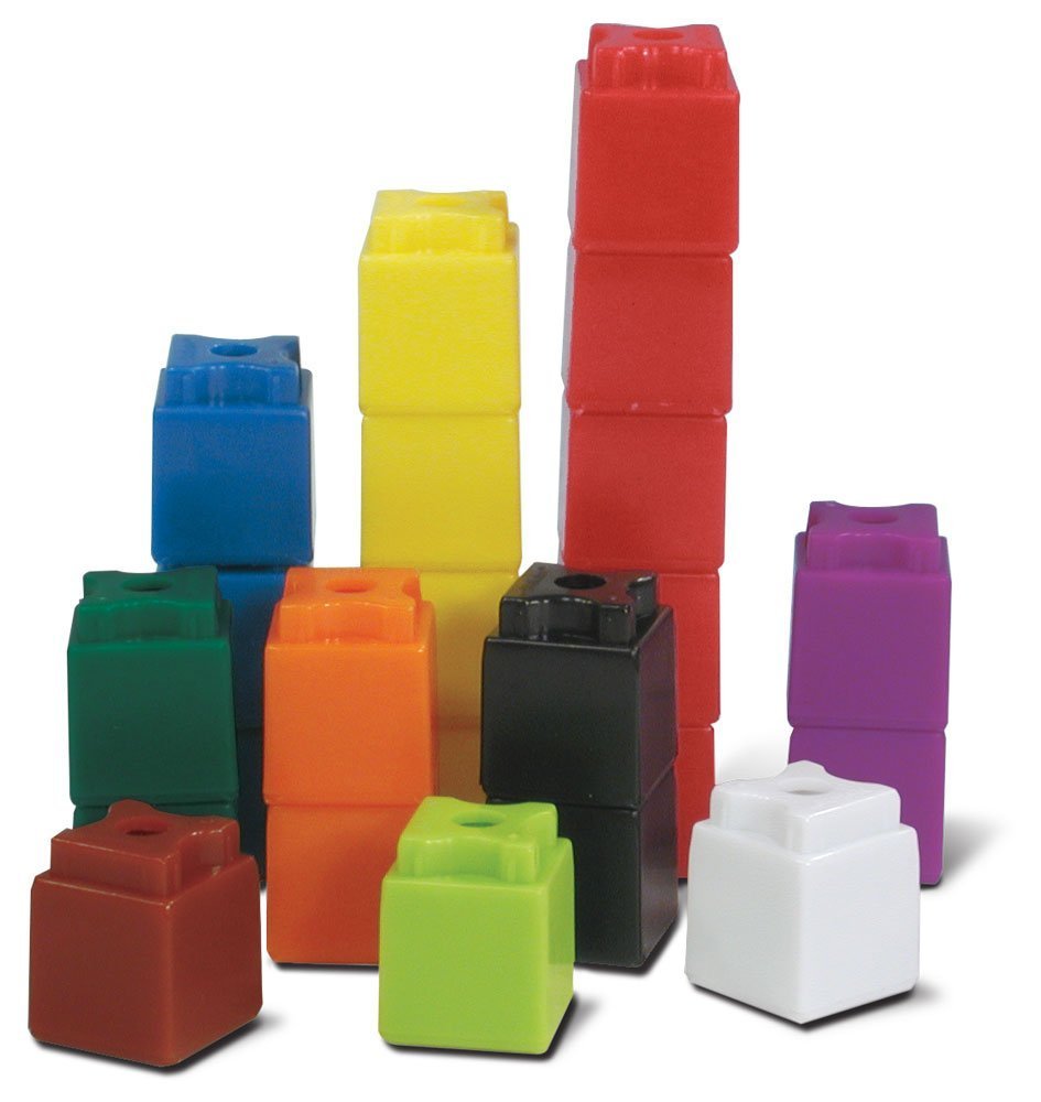 hand2mind Interlocking UniLink Math Linking Cubes, Plastic Cubes, Color Sorting, Connecting Cubes, Math Manipulatives, Counting 