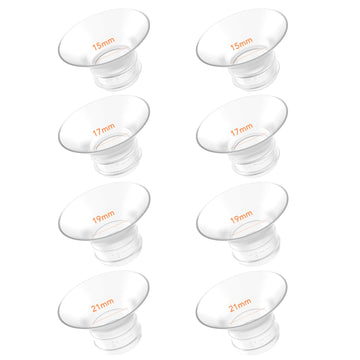 Frussonia Flange Inserts - 8 Pack (15/17/19/21Mm) - Compatible With Momcozy M5/M6/S12 Pro/S9 Pro/V1/V2,Spectra,Medela,Elvie,Lans