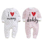 Aomomo Unisex-Baby Clothes Newborn Twins I Love Mummy I Love Daddy Bodysuit Twins 2 Pack (Newborn)