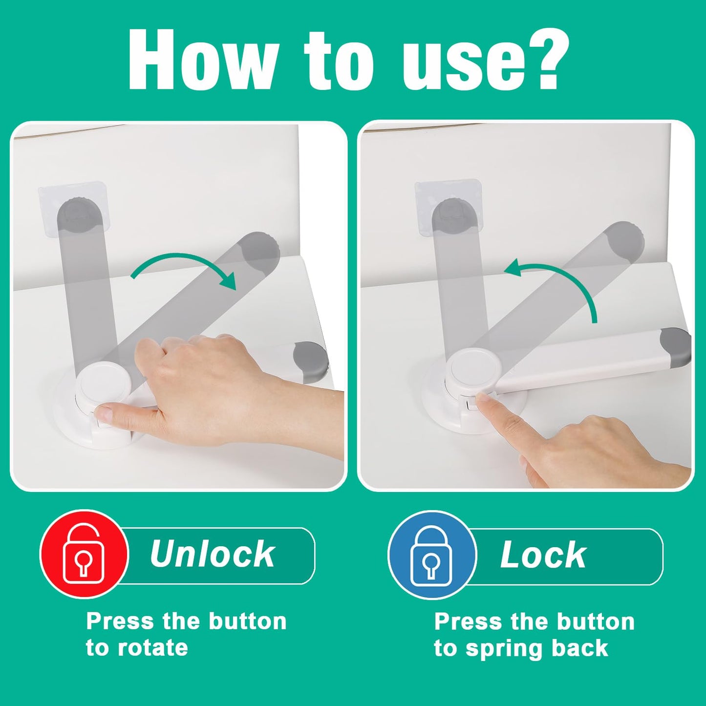 Baby Toilet Safety Locks (2 Pack)| Childproof Toilet Seat Lock | Baby Safety Products | Baby Proofing Kit | Prevents Toddlers Fr