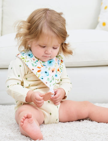 Vuminbox Muslin Baby Bibs Bandana Drool Bibs 6-Pack And Teething Toys 6-Pack Made With 100% Organic Cotton, Absorbent And Soft P