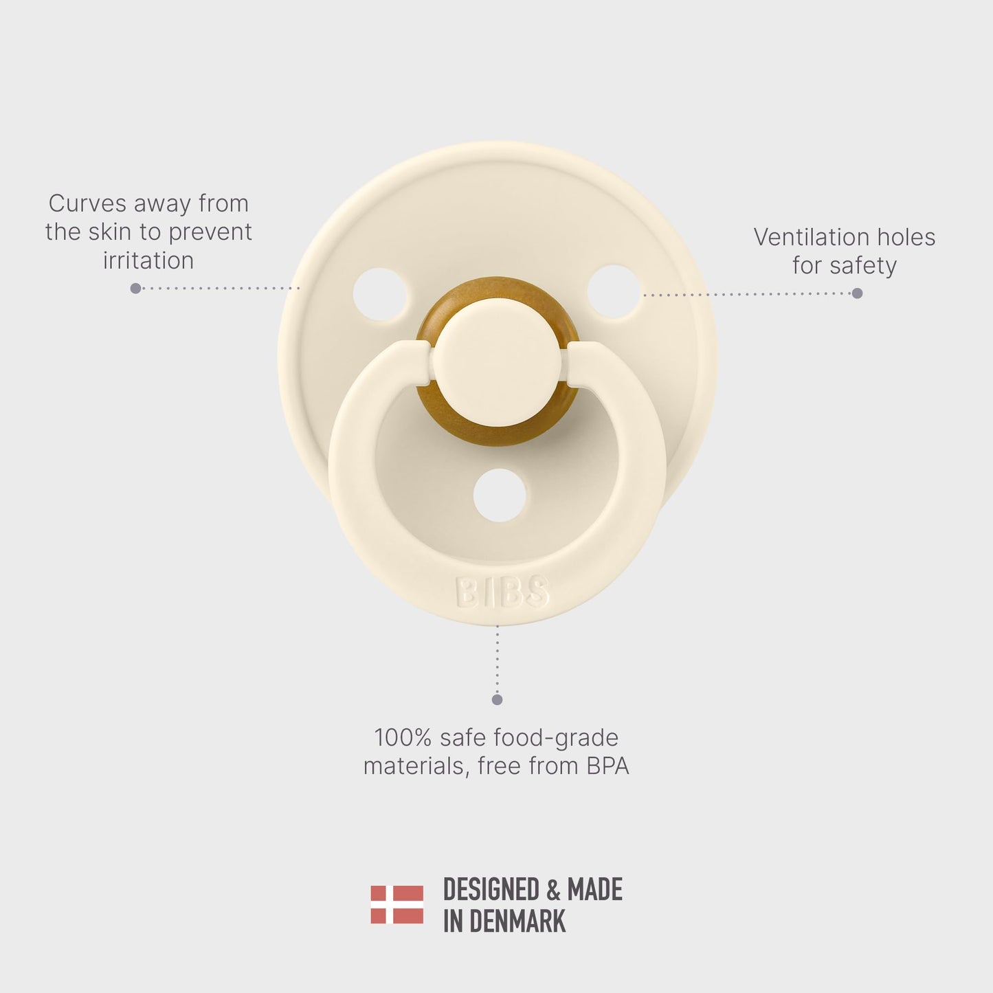 Bibs Colour Soother 4-Pack | Bpa Free Dummy Pacifier | Round Nipple | Natural Rubber Latex | Made In Denmark | Size 6-18 Months