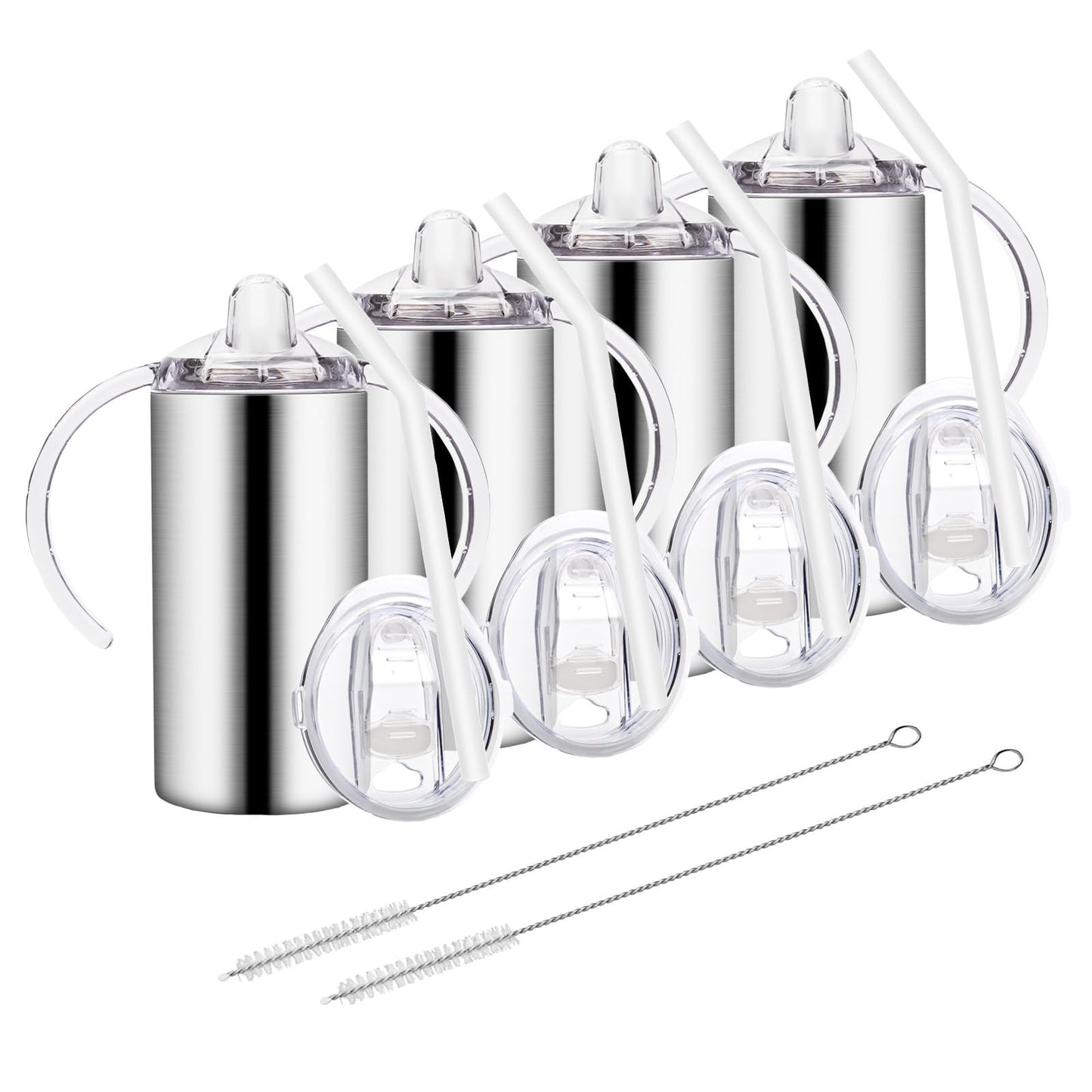 Vermida 12oz Stainless Steel Sippy Cups for Toddlers with Handles, Spill Proof Double Wall Vacuum Insulated Sippy Cups, Kids Str