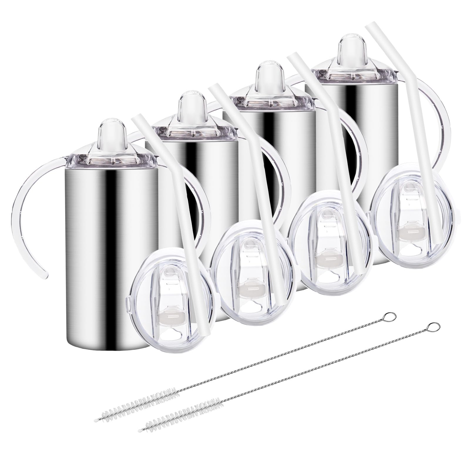 Vermida 12oz Stainless Steel Sippy Cups for Toddlers with Handles, Spill Proof Double Wall Vacuum Insulated Sippy Cups, Kids Str