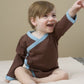 Babysoy Unisex Baby Kimono Bodysuit - Chocolate - 3-6 Months