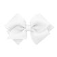 Wee Ones Girls Extra Small Organza and Grosgrain Underlay Hair Bow, White, Extra Small