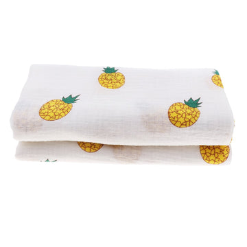 Merishopp Baby Swaddling Blanket Soft Muslin Cotton Swaddle Towel Yellow Pineapple| Baby|Nursery Bedding|Blankets & Throws