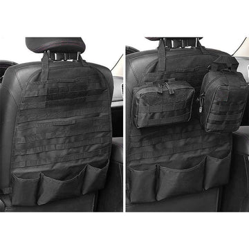 Airsoftpeak Car Backseat Organizer Tactical Molle Panel Seat Back Protector Cover Nylon Vehicle Car Back Seat Cover Pocket Stora
