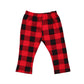 Toddler Baby Pants Infant Boy Girl Casual Cotton Plaids Check Long Pants Trousers Red&Black (6-12 Months)