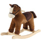 Plush Rocking Horse, Soft Filling Ride on Pony, Rocking Animal, Stuffed Rocker for Kids 18 Months and up (Dark Brown)
