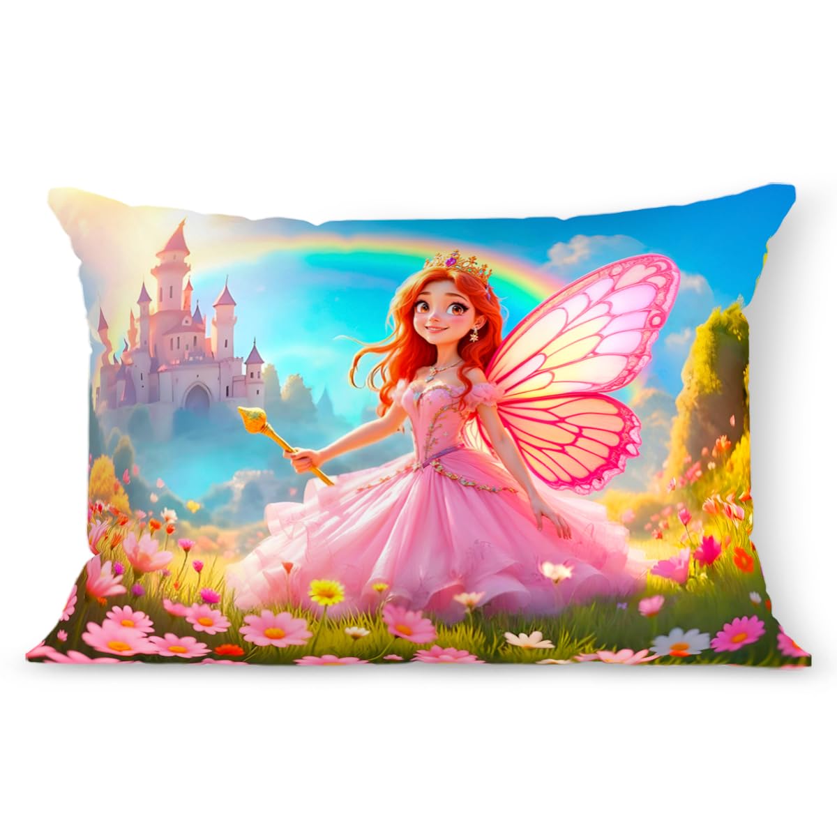 Brizberry Kids Pillow Cushion With Super Soft Fabric | Animal & Cartoon Prints | 12X18 Inches (Design 30)