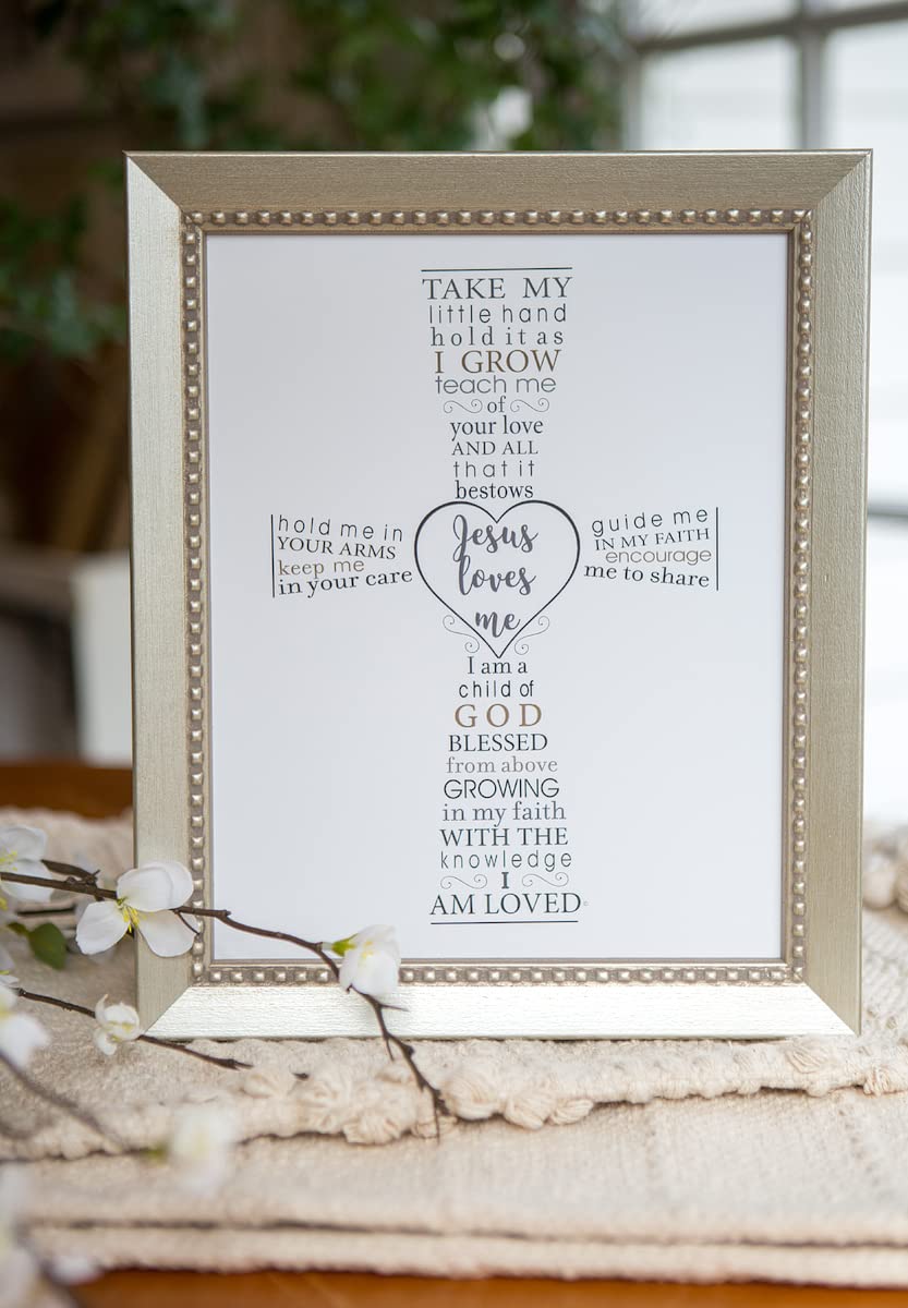 Jesus Loves Me Frame For Baby'S Baptism, Dedication Or Christening - Made In Usa Frame - Gift For Granddaughter/Grandson/Godson/
