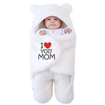 First Kick New Born Security Baby Blanket Hooded Embroided Wearable Wrapper Baby Sleeping Bag(06 Months, L 27 X B 13 Inches, I 