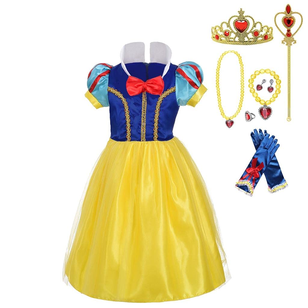 Dressy Daisy Toddler Little Girls' Princess Costume With Accessories Fancy Dresses Up Halloween Party With Gold Threads Size 4T