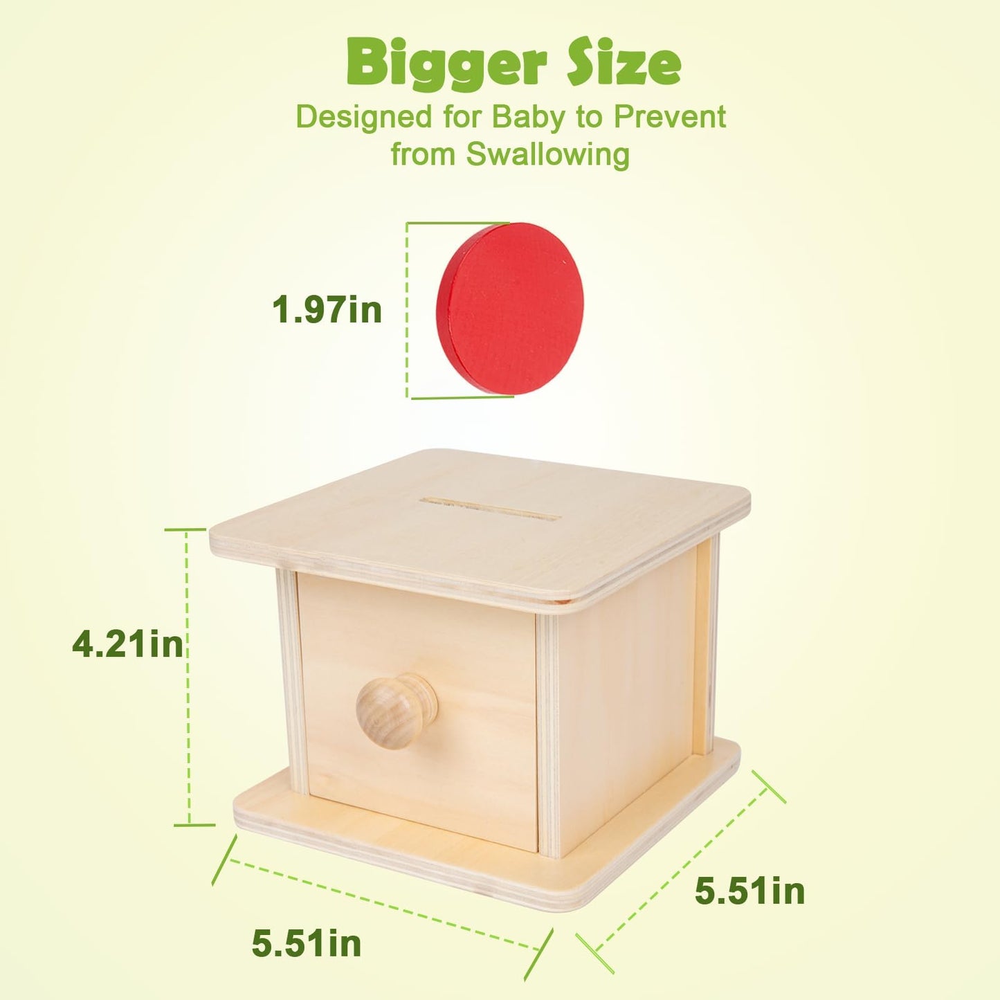Adena Montessori Infant Toddlers Coin Box Montessori Toys for 6-12 Months Baby (Typical - Drawer Comes Out)