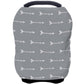 Nursing Carseat Canopy Breastfeeding Cover - Multi-Use Stretchy Car Seat Covers For Babies, Baby Shower Gifts (Grey Arrows)