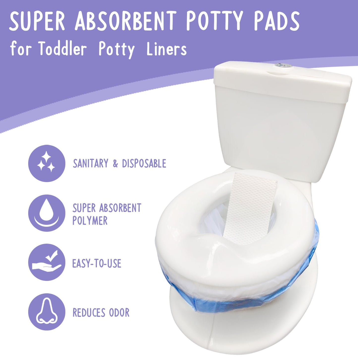 REFLYAWAY 150 Packs Super Absorbent Urine Pads Portable Child Used with Travel Potty Bags Disposable Liners for Toddlers, Toilet