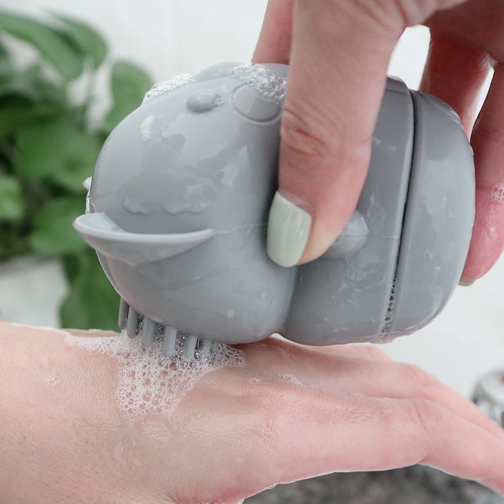 Ginbear Silicone Baby Bath Toys, Non-Toxic Mold Free Infant Squirty Bathtub Toys for Toddlers 6 Months+, Pack of 4 (Dino)