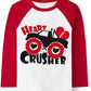 Toddler Boys T-Shirt Valentine'S Day Shirt Monster Truck Heart Crusher Tops Kids Long Sleeve Raglan Baby Tees 2T