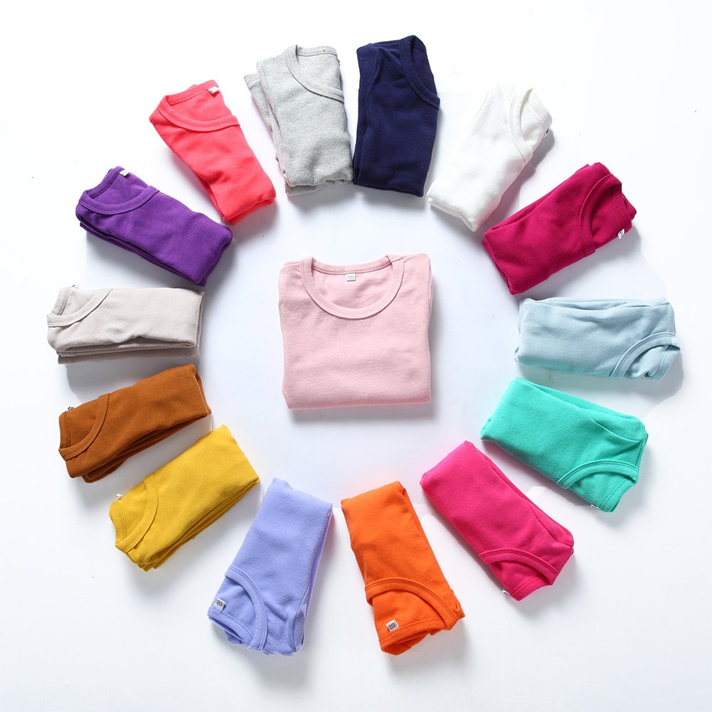 Kisbini Unisex Girls 100% Cotton Long Sleeve T-Shirt Top Tees White 12 Months