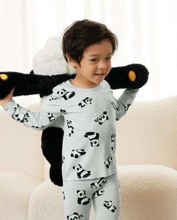 Babee Reshinee Bamboo Viscose Toddler Animal Pajamas Boys Girls Kids Baby 2Pcs Long-Sleeve Pyjamas Set 4-5T Snug Fit Sleepwear P