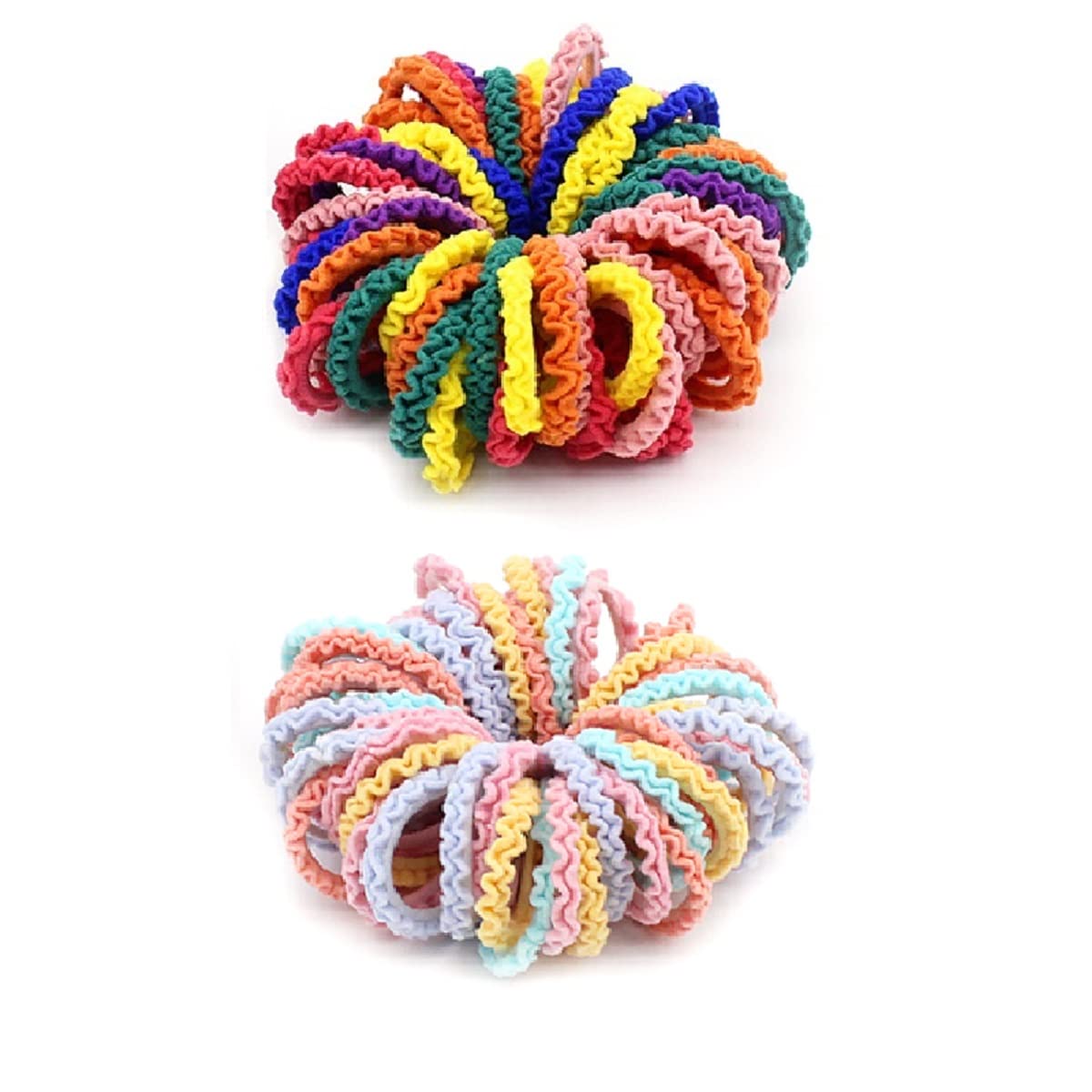 Hot&Sattion 200 Pcs Baby Hair Ties, Cotton Toddler Hair Ties For Girls And Kids, Multicolor Small Seamless Hair Bands Elastic Po