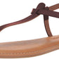 Amazon Essentials Womens Casual Thong Sandal With Ankle Strap, Brown, 85
